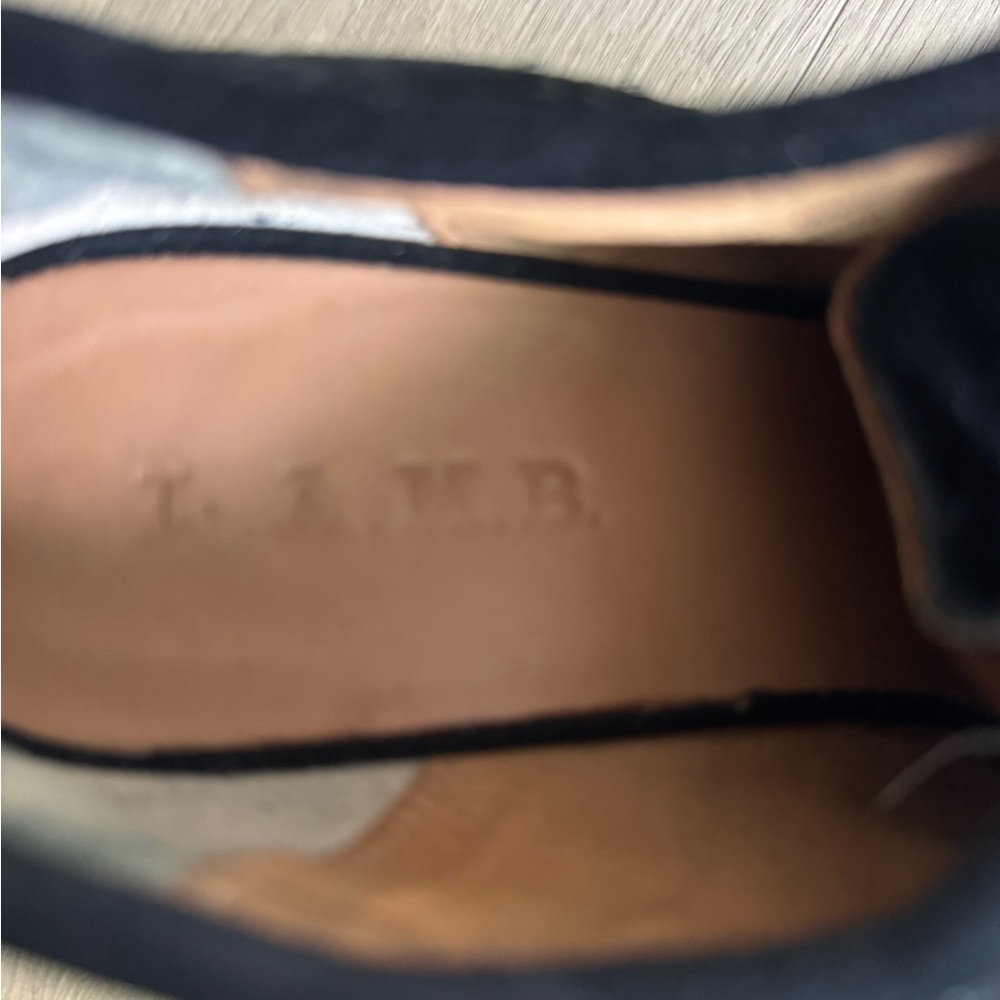 L.A.M.B. Black Leather Moccasin‎ High Heel Shoes - Picture 7 of 12